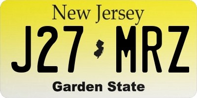 NJ license plate J27MRZ