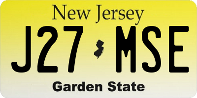 NJ license plate J27MSE