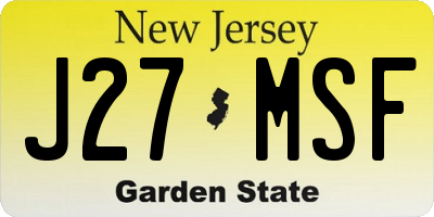 NJ license plate J27MSF