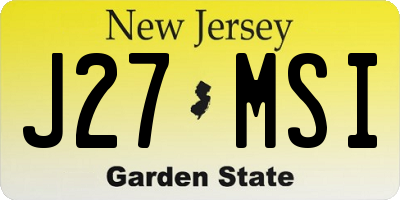 NJ license plate J27MSI