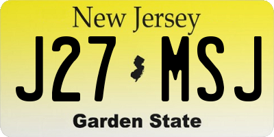 NJ license plate J27MSJ