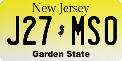 NJ license plate J27MSO