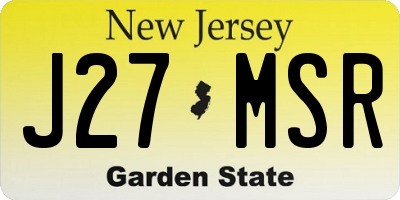 NJ license plate J27MSR