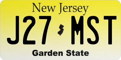 NJ license plate J27MST