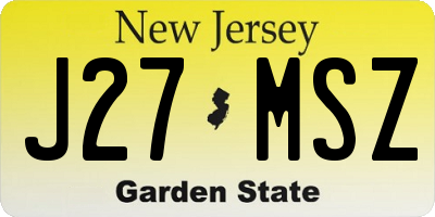 NJ license plate J27MSZ