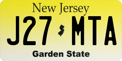 NJ license plate J27MTA