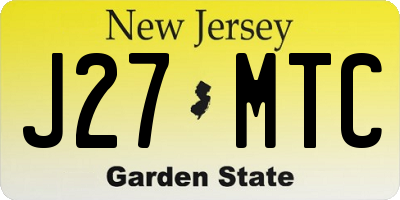 NJ license plate J27MTC