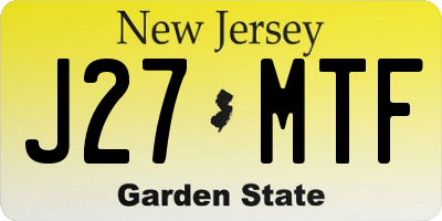 NJ license plate J27MTF