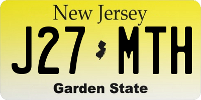 NJ license plate J27MTH