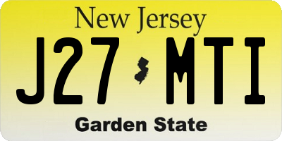 NJ license plate J27MTI