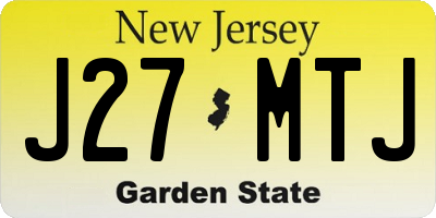 NJ license plate J27MTJ