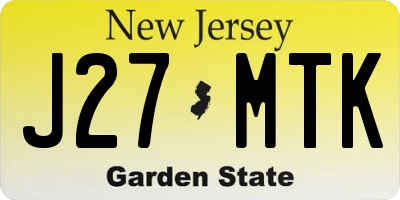 NJ license plate J27MTK
