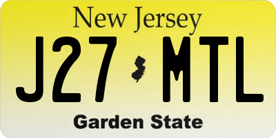 NJ license plate J27MTL