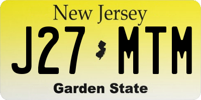 NJ license plate J27MTM