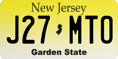 NJ license plate J27MTO