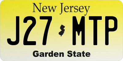 NJ license plate J27MTP
