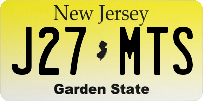 NJ license plate J27MTS