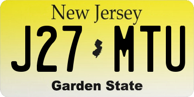 NJ license plate J27MTU