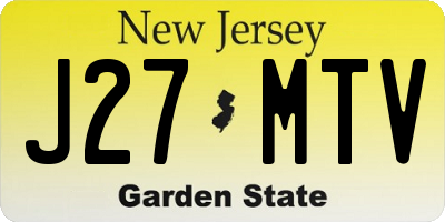 NJ license plate J27MTV