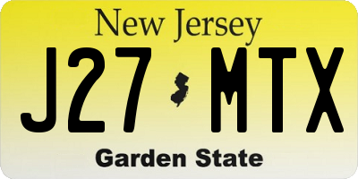 NJ license plate J27MTX