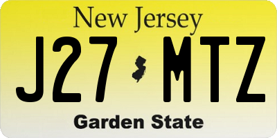 NJ license plate J27MTZ