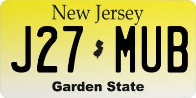 NJ license plate J27MUB