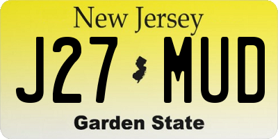 NJ license plate J27MUD