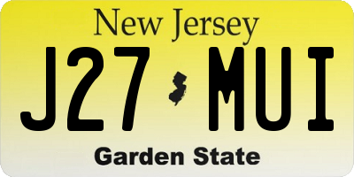 NJ license plate J27MUI
