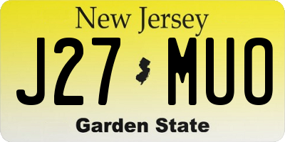 NJ license plate J27MUO