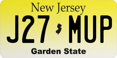 NJ license plate J27MUP