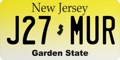 NJ license plate J27MUR