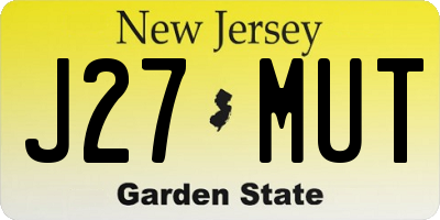 NJ license plate J27MUT