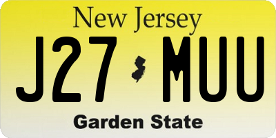 NJ license plate J27MUU