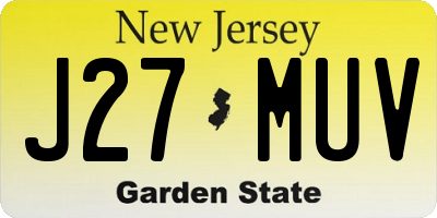 NJ license plate J27MUV