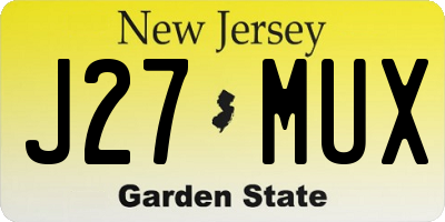 NJ license plate J27MUX
