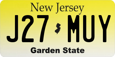 NJ license plate J27MUY