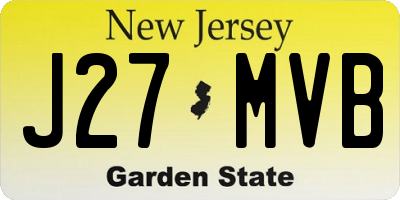 NJ license plate J27MVB