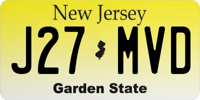 NJ license plate J27MVD