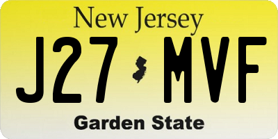 NJ license plate J27MVF
