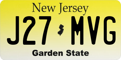 NJ license plate J27MVG