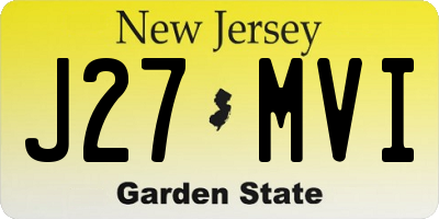 NJ license plate J27MVI
