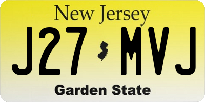 NJ license plate J27MVJ