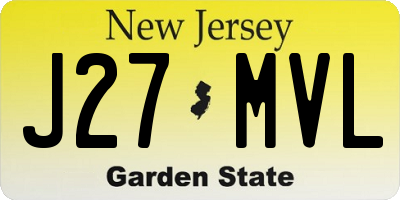 NJ license plate J27MVL