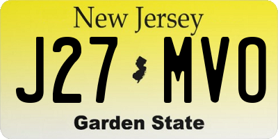 NJ license plate J27MVO