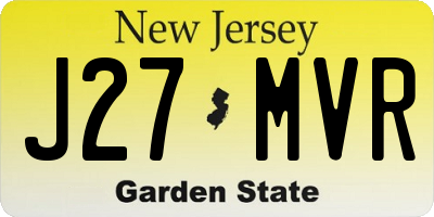 NJ license plate J27MVR