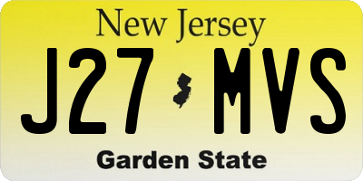 NJ license plate J27MVS
