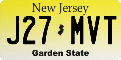 NJ license plate J27MVT