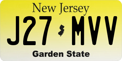 NJ license plate J27MVV