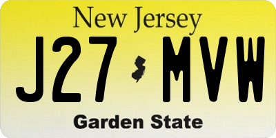 NJ license plate J27MVW