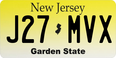 NJ license plate J27MVX